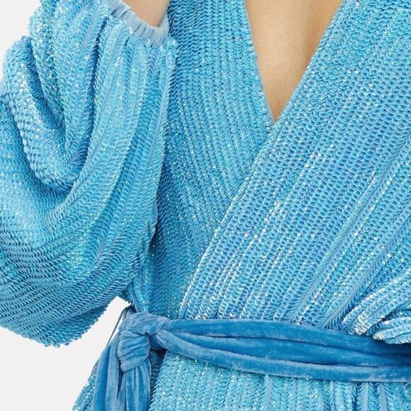 RETROFETE Audrey Sequin Robe Wrap Midi Dress - Picture 3 of 16